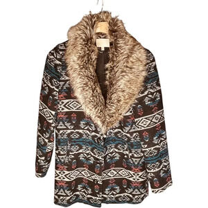 Skies Are Blue by Anthropologie Aztec Coat